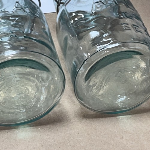 Lot of 6 Vintage ATLAS E-Z SEAL JARS & LIDS Green Glass QUART Bale Mason Canning - Picture 7 of 7