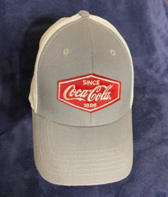 NWOT COCA COLA SINCE 1886 BASEBALL CAP ADJUSTABLE GRAY WHITE QUAKE CITY CAPS