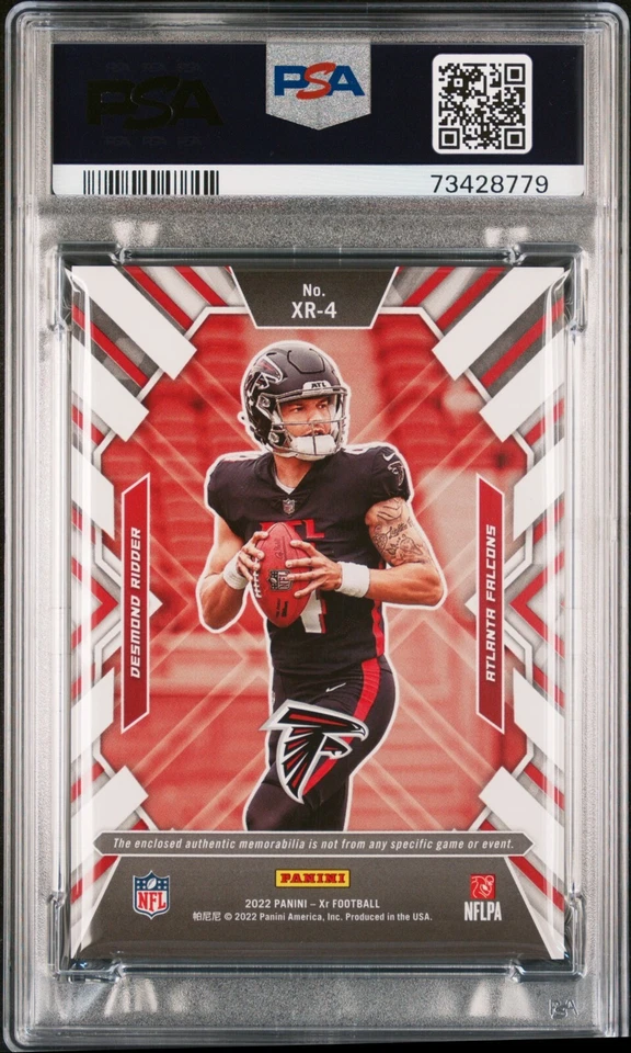 2022 Panini XR Desmond Ridder X-Ray Swatches Blue #XR4 PSA 9 POP 1 Falcons RC - Image 2 of 2