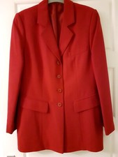 Ladies Red Riding Long Jacket Fully Lined Size 12 New