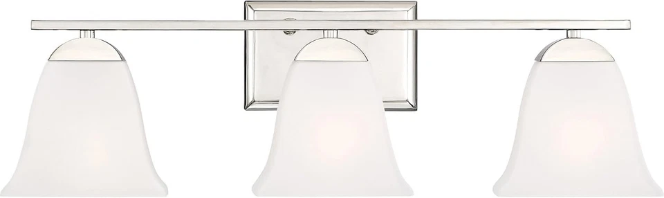 Iluminación de tocador de tres baños Quoizel CTW8603PK, níquel pulido Foto 4 de 4