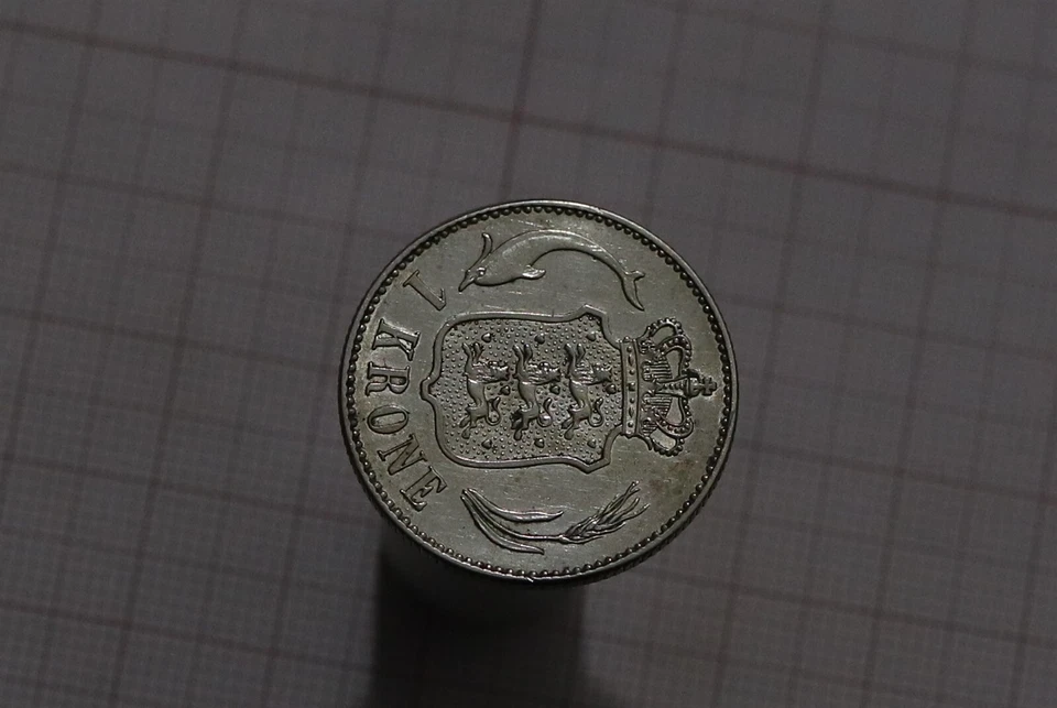 🧭 🇩🇰 DENMARK 1 KRONE 1915 SILVER B77 #42 - Image 2 of 3