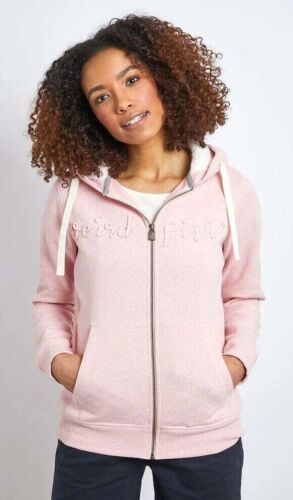 RRP £60, WEIRD FISH Tani Recycled Organic Snow Marl Full Zip Hoodie pink, SZ- 10 - Picture 1 of 6
