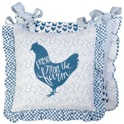 Kissenbezug Landhaus Huhn 40x40cm Clayre & Eef Farm Zierkissen Kissen Hülle Hahn