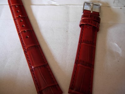 Bracelet de montre marron clair plat imitation alligator