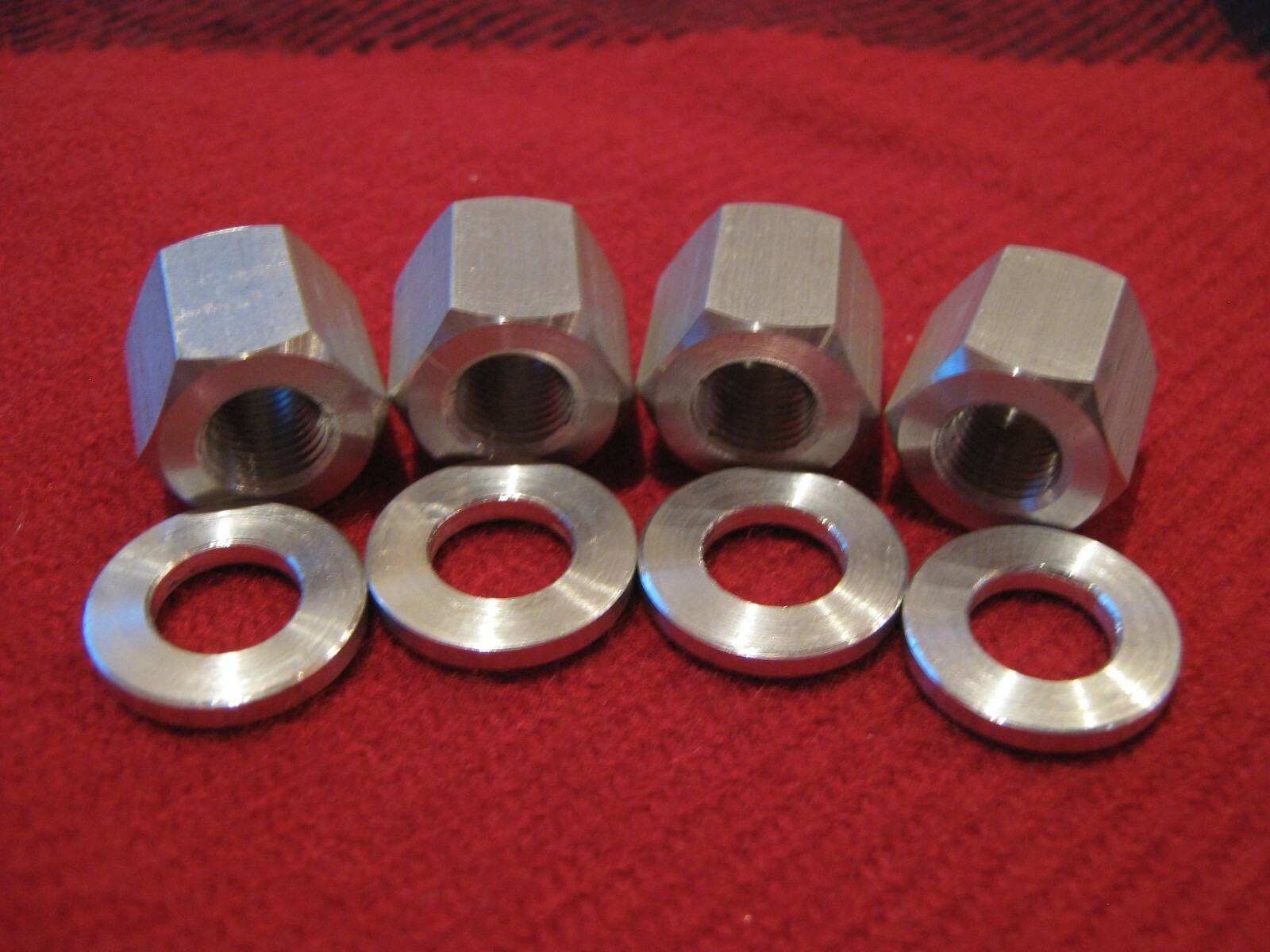 ATOM BIKES D'S NUTS 3/8" X 24 TPI ALUMINUM BMX AXLE NUTS AND WASHERS 5/