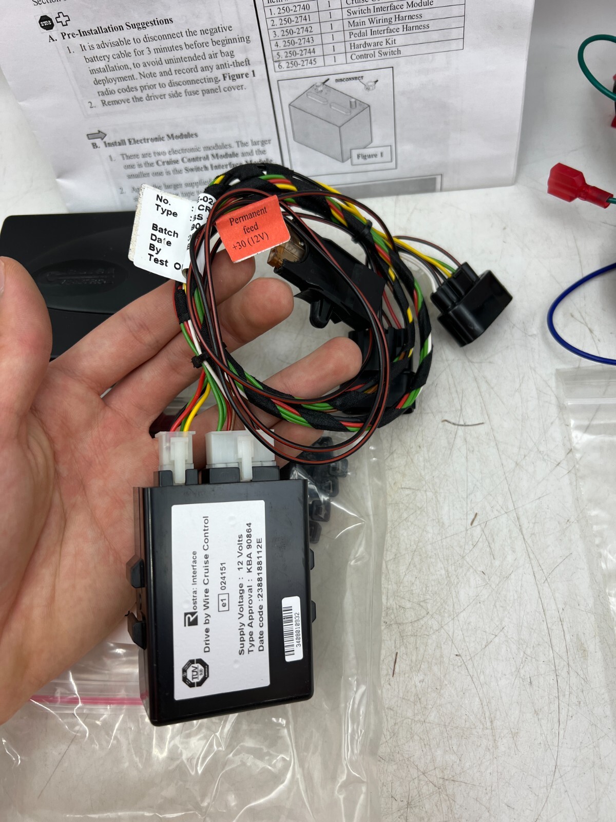 Rostra Electronic Cruise Control Kit 2501896 DBW 2008 Honda Vehicles M