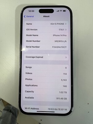 Apple iPhone 14 Pro - 1 TB - Deep Purple (Unlocked) for sale
