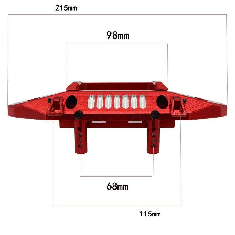 Cabrestante gancho remolque parachoques delantero trasero sobre orugas de aleación de aluminio SCX6 para auto Jeep de radiocontrol de 1/6 Foto 3 de 4