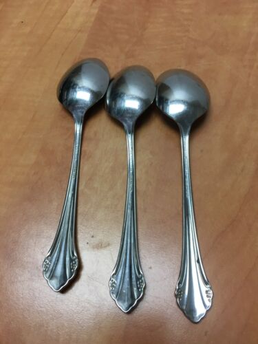 Oneida 1881 Rogers BITTERSWEET REPOSE 6-3/4" Stainless Oval Soup Spoons Lot of 3 - Picture 2 of 3