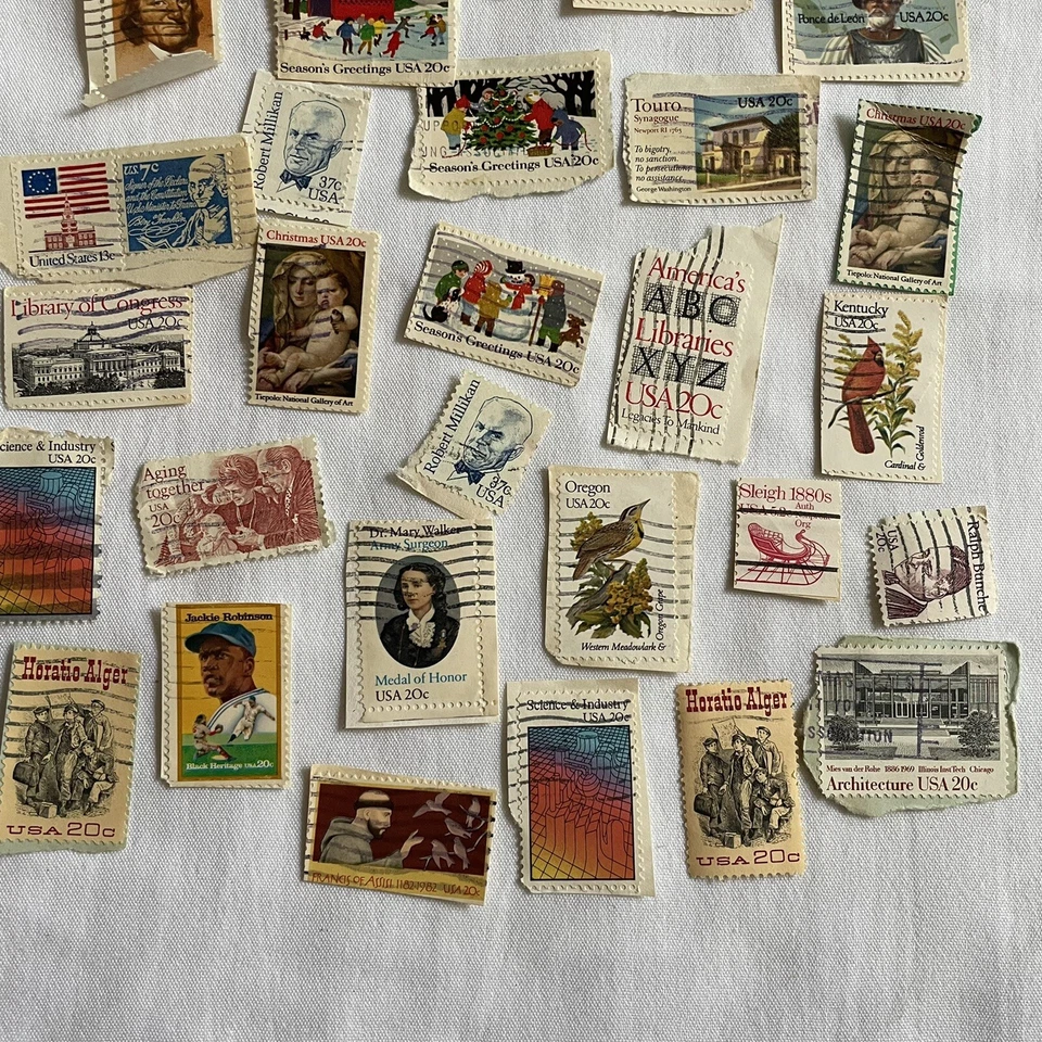 45+ Colección de estampillas de Estados Unidos y todo el mundo de colección lote de bienes de Estados Unidos multidenomina usado Foto 4 de 4