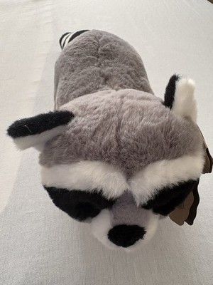 PBS Kids Raccoon Washable Plush Stuffed Animal Medium Gray White Black