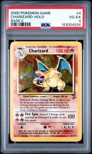 POKEMON CHARIZARD BASE 2 HOLO #4/130 PSA 4 VG-EX