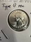 TYPE B REVERSE! 1964 silver Washington Quarter, Uncirculated