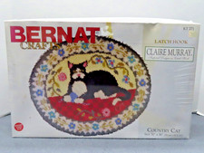 Bernat Latch Hook Rug Kit COUNTRY CAT Size 30" x 36" Complete Kit NEW SEALED