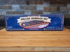 Cardinal Deluxe Cribbage Set Packaged In A Blue Metal Tin. New Sealed — photo 2