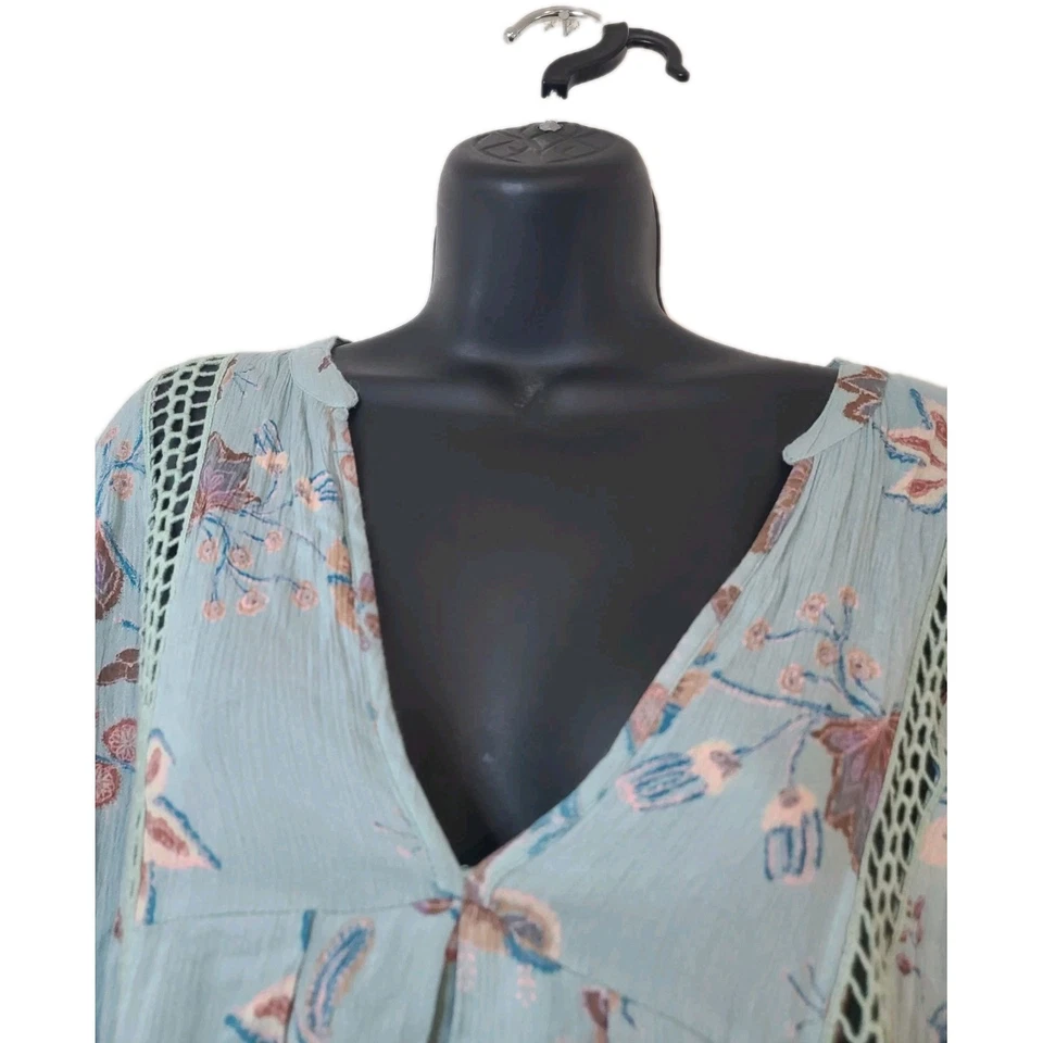 Túnica Estampada Floral Free People Just the Two of Us Talla Mediana Salvia Ver Imagen Foto 2 de 4