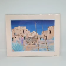 SEALED 1993 Adobe With Clay Pot by Jim Prindiville Native Litho Art Print 8x10  