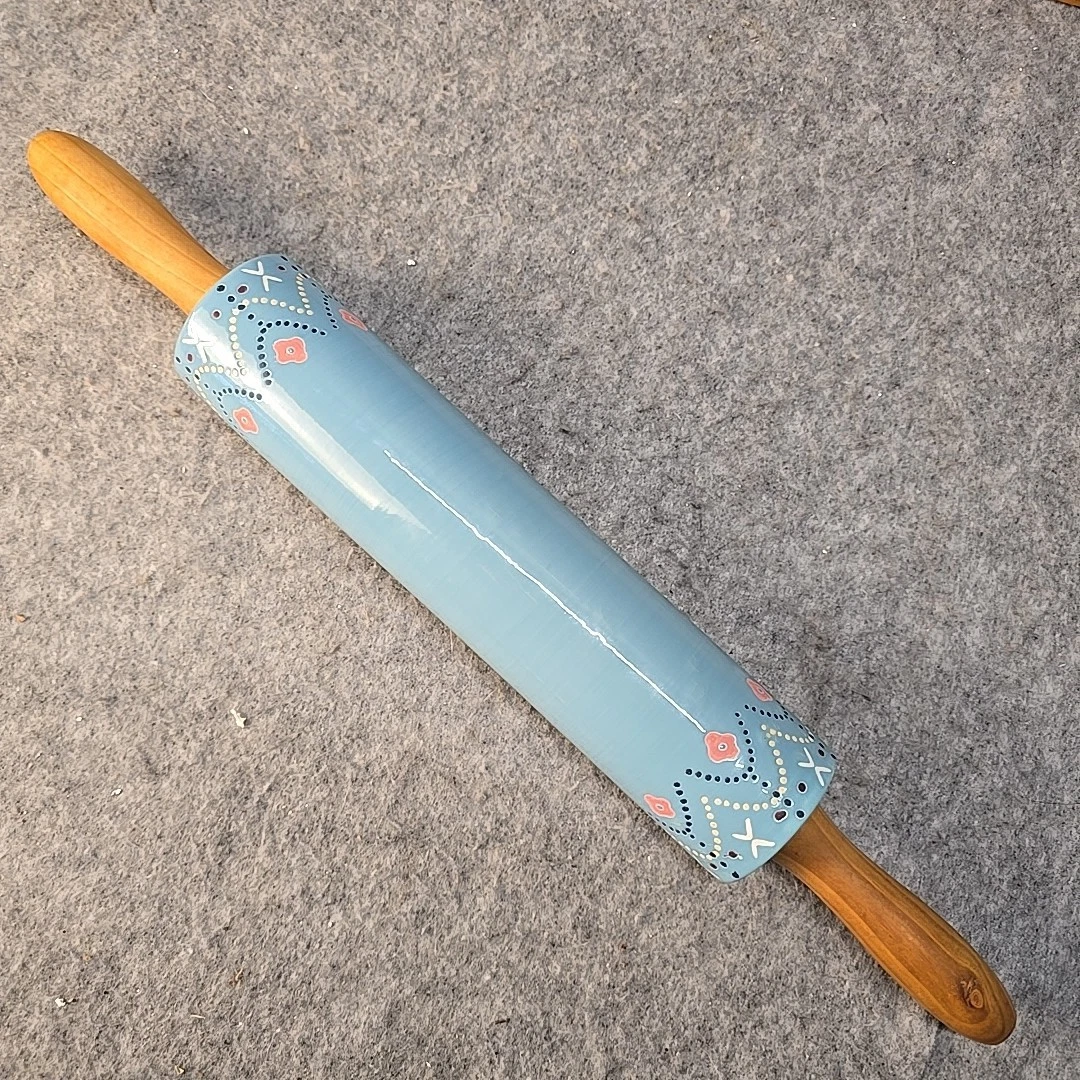 Vintage Style Ceramic Rolling Pin Blue Floral Farmhouse Kitchen
Opens in a new window or tab
