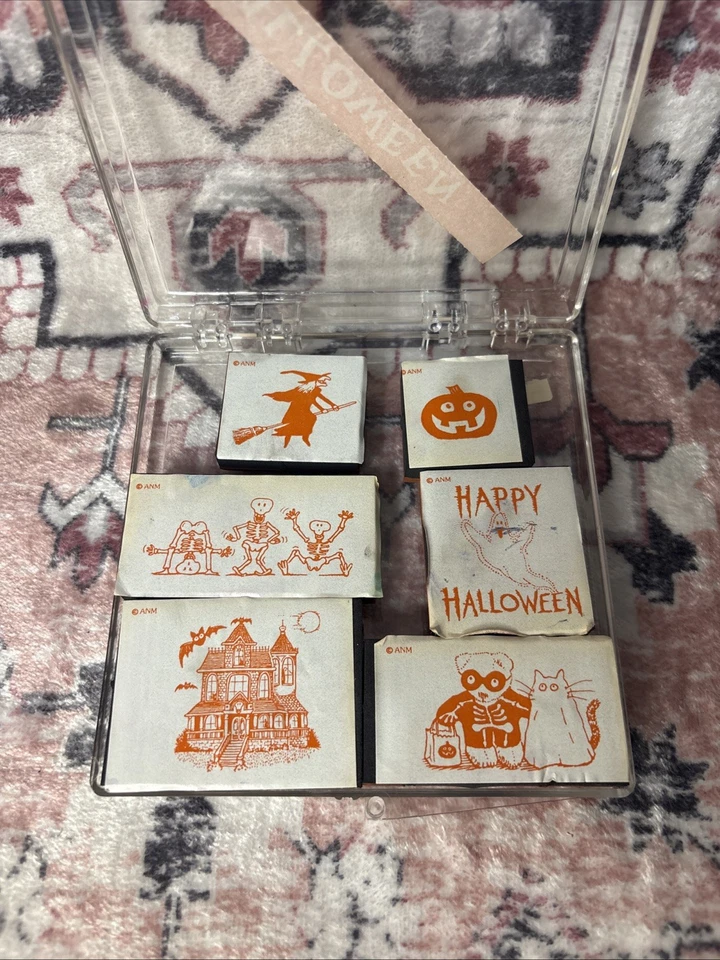 Lote de 6 carimbos de borracha temáticos de Halloween, montagem em espuma - Imagem 2 de 4