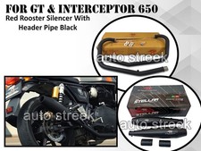 FOR ROYAL ENFIELD GT & INTERCEPTOR 650 RED ROOSTER SILENCER & HEADER PIPE BLACK