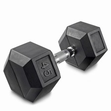 45 lb Rubber Coated Hex Dumbbell Hand Weight, 45 Pounds