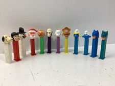 Vintage Pez Dispensers w/ Feet Batman Snoopy Santa Smurfs Lot of 12