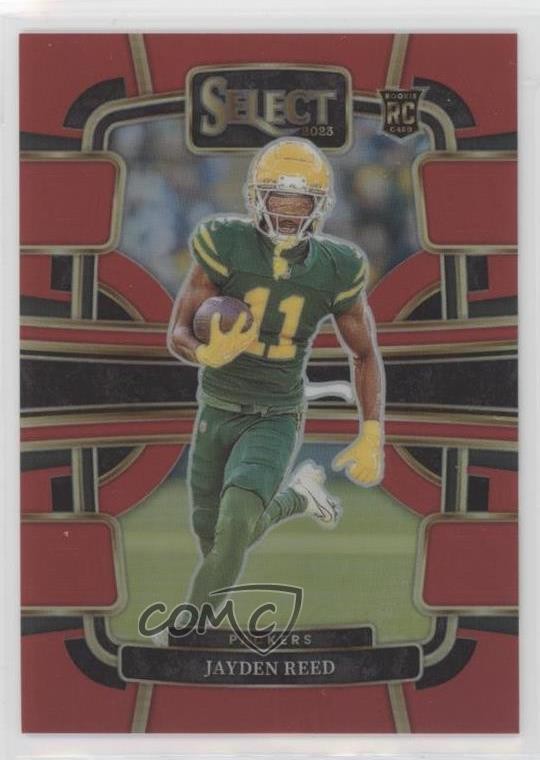 2023 Panini Select Concourse Red Prizm /99 Jayden Reed #38 rf2