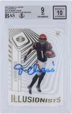 Ja'Marr Chase Bengals Signed 2021 Panini Illusions #Ill-16 BAS 9/10 Rookie Card