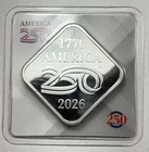 2026 SMI 25 gram Fine Silver America 250th Sunshine Mint Buffalo Square in Assay