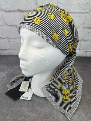 Alexander McQueen NWT Striped Skull Print Scarf
