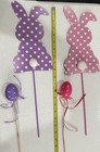 Set of 4 Easter Garden Picks – Polka Dot Bunny Yard Stakes & Matching Egg Picks — photo 1