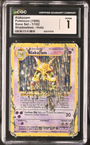 Alakazam (Shadowless) graded CGC 1 for sale on eBay
