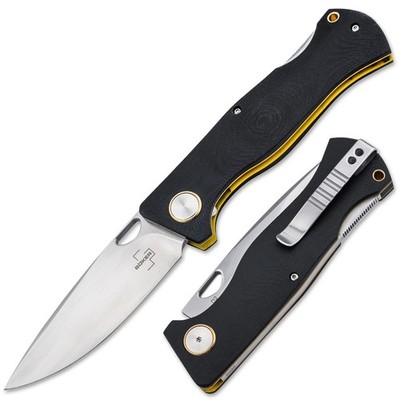 BÖKER PLUS Epicenter Backlock Taschenmesser D2 G10 Clip Schwarz Gelb 01BO545