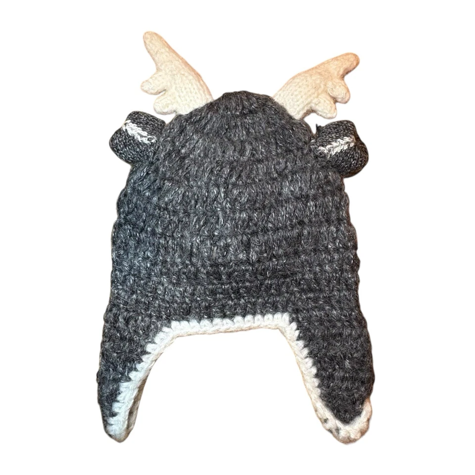 Gorro tejido Mud Pie bebé niño talla 0-18 meses gris y blanco cuerno de ciervo NUEVO Foto 2 de 4