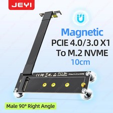 JEYI Magnetic PCIe 4.0/3.0 X1 to M.2 NVME Adapter  90  Right-Angle Design