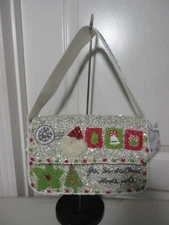 CRAFTED in INDIA BEADED CHRISTMAS SATCHEL BAG          NWT