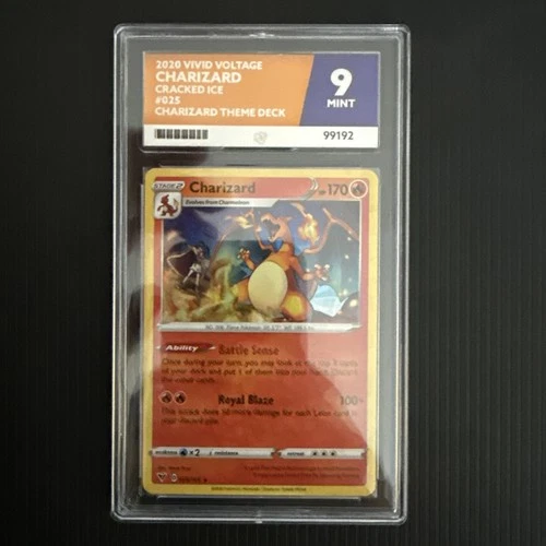 Charizard Cracked Ice Holo Rare Card 25/185 Vivid Voltage Ace Grading Mint 9