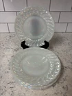 Vintage Fire King Moonglow Pearl iridescent glass side plates. Set Of 5.