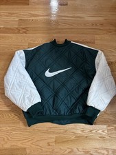 Vintage Nike Puffer Jacket Reversible Mens Size XL Forest Green White