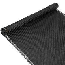 Carbon Fiber Fabric 4.3ft x 19.7" Cloth Sheet Roll 2x2 Twill Weave 3K 220g Black