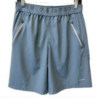 Hind Swim/Athletic Running Shorts Men Medium Teal Stretch Reflective Logo