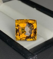 6.00 Carat Natural Citrine Cushion Cut   Golden Honey Yellow Citrine.