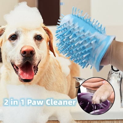 #ad 2 In 1 Dog Paw Cleaner Cup Soft Pet Dog Foot Cleaning Washer Brush Cup Portable $14.85