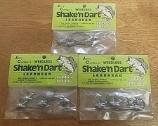 Lpt Of 3. Jerry Corlew's Weedless Shake'n Dart Leadhead. 3/16 Oz. 3 Per Pack