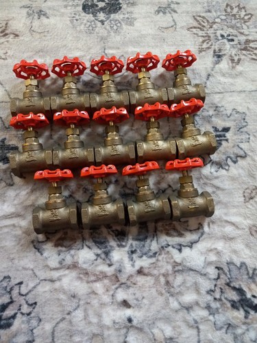 3/4โ /Brass Gate Valve . Lot Of 14 Directional Flow. New. Plumbing HVAC Fitting