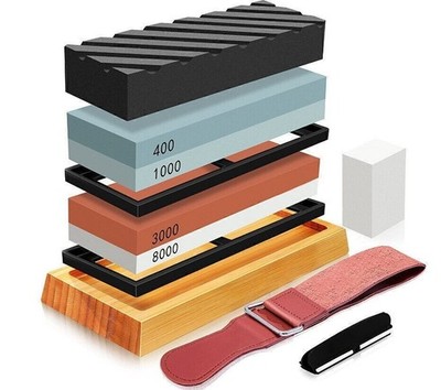400/1000+3000/8000 Grit Premium Whetstone Cut knife Sharpening Wet Stone Set