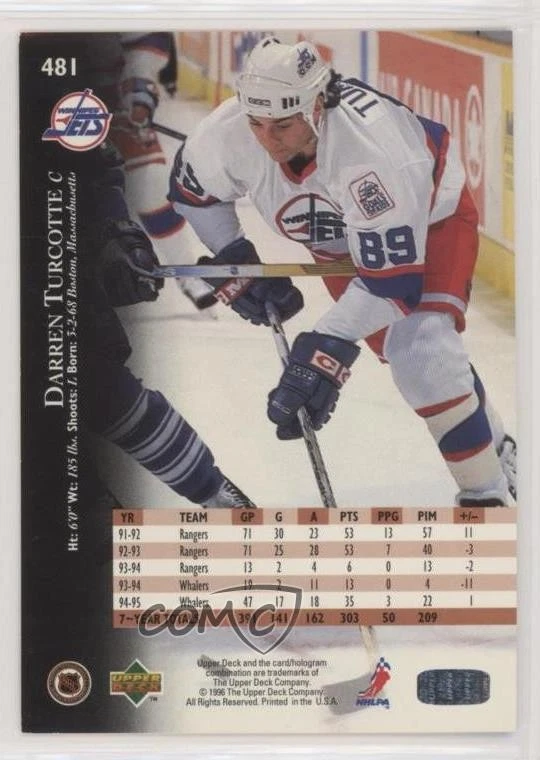 1995-96 Upper Deck Darren Turcotte #481 - Image 2 of 2