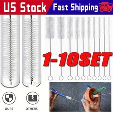 1-10 US Nylon Straw Brush Cleaner Bottle Tube Pipe Small Long Cleaning 10Pcs Set