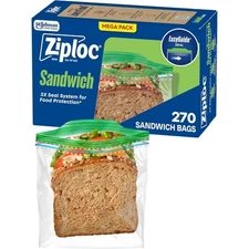 Easy Open Close Plastic Food Storage Bags 270 Count Sandwich Snack Bags